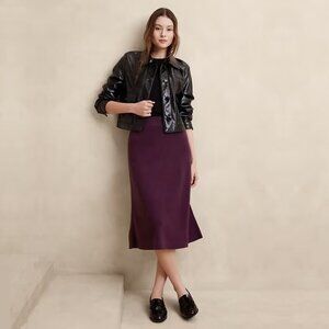 2/$30 NWT Banana Republic A-Line Midi Sweater Skirt  New Pinot Noir XS #A1424